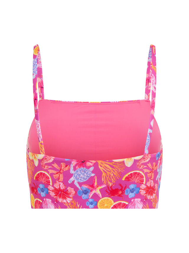 Marine Dream Teen Swimwear Tankini Top & Hi-Waist Brief Set Tropicana Crush