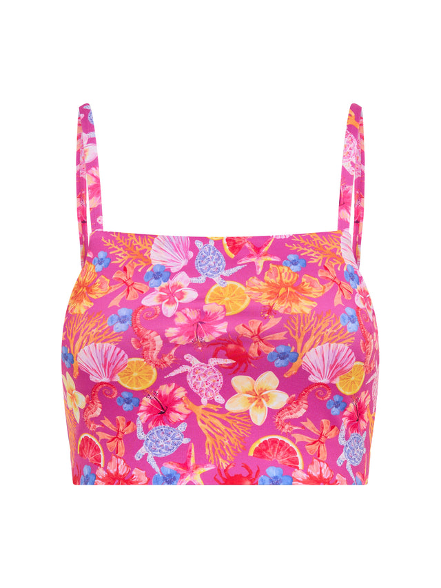 Marine Dream Teen Swimwear Tankini Top & Hi-Waist Brief Set Tropicana Crush