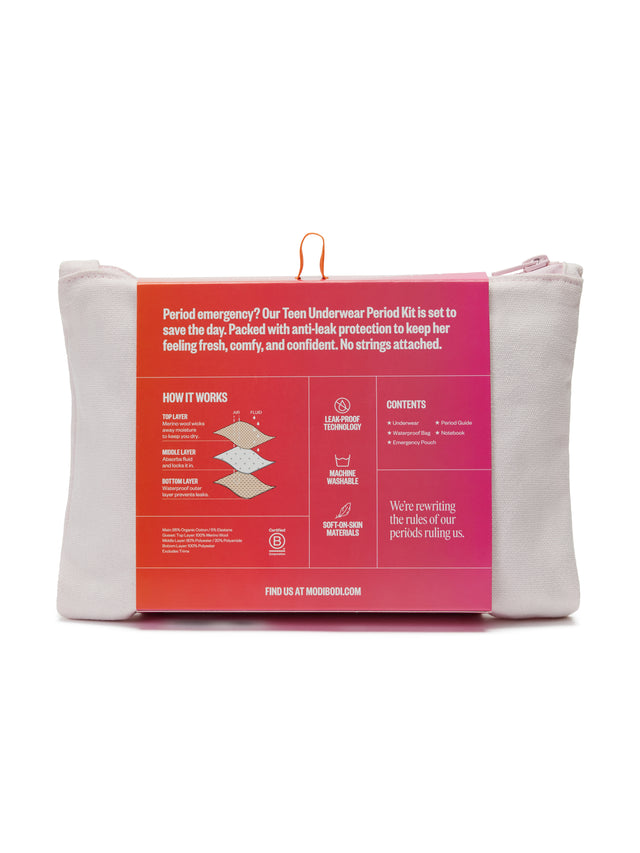 Teen Underwear Period Kit with 2 pack Hipster Boyshort Super Black