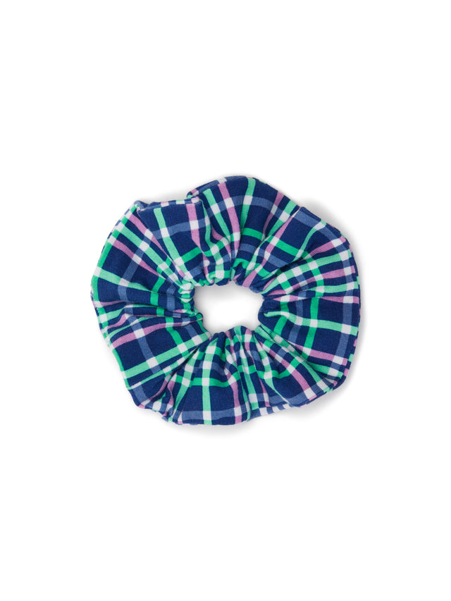 Teen Scrunchie Midnight Purple Check