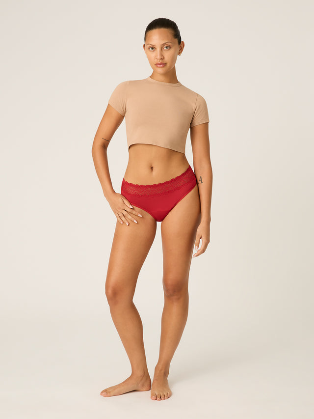 Sensual Hi Waist Bikini Light-Moderate Rouge Red