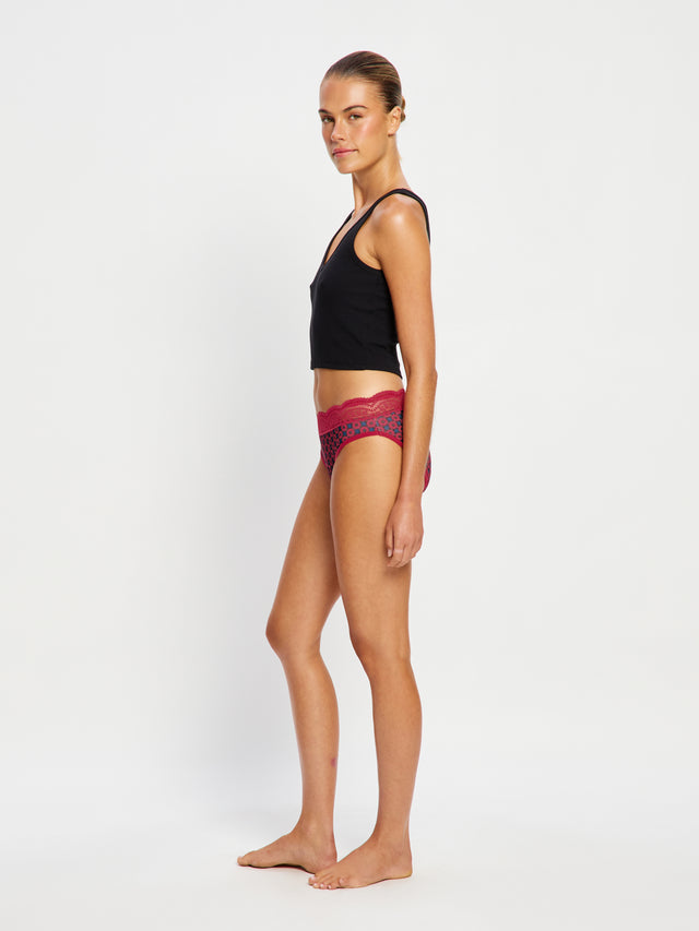 Sensual Hi Waist Bikini Moderate Geo Tile Pink