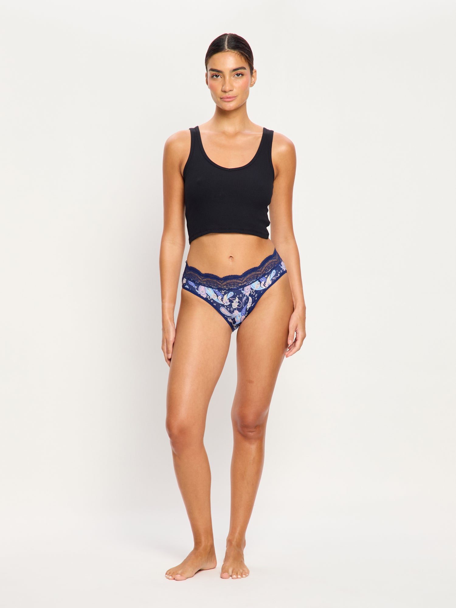 Sensual Hi Waist Bikini Moderate Opulent Paisley