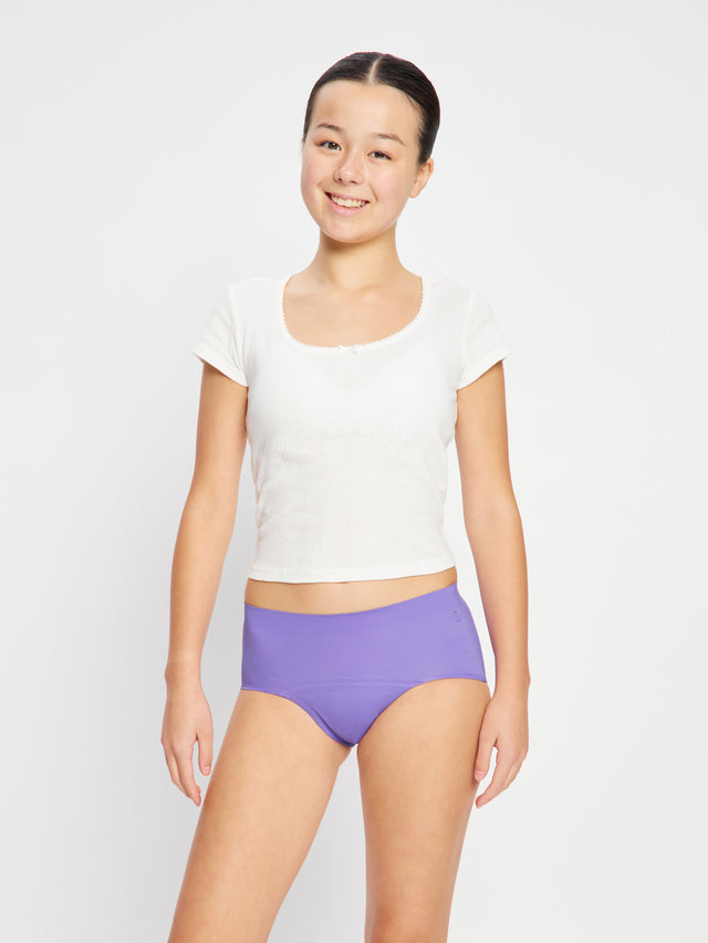Teen Seamfree Boyleg Moderate Flora Purple