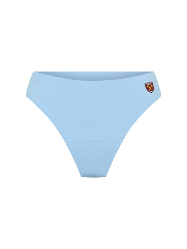 West Ham United Women X Modibodi Seamfree Thong Light Cerulean Blue