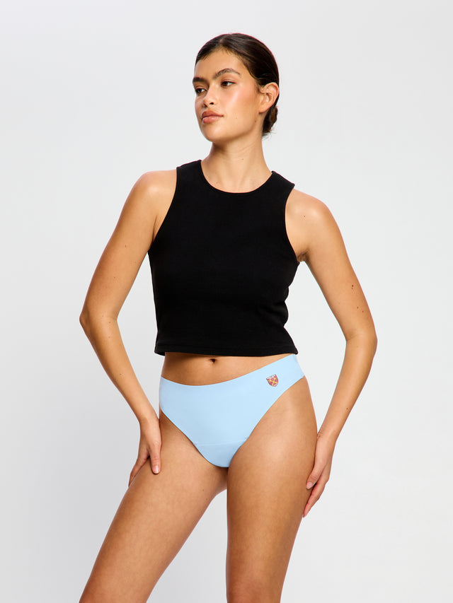 West Ham United Women X Modibodi Seamfree Thong Light Cerulean Blue