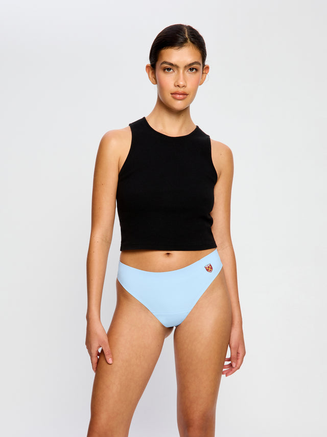 West Ham United Women X Modibodi Seamfree Thong Light Cerulean Blue