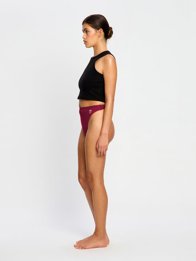 West Ham United Women X Modibodi Seamfree Hi Waist Thong Light Maroon