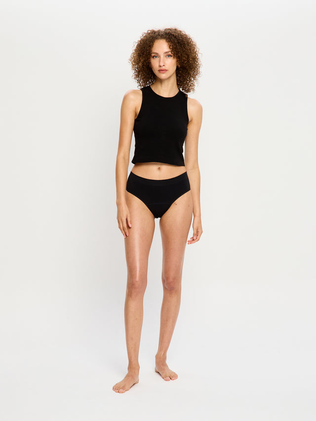 ModiComfort Seamless Hi-Leg Brief Moderate Black