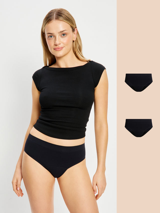 ModiComfort Seamless Hi-Leg Brief Moderate Black