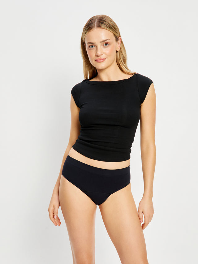 ModiComfort Seamless Hi-Leg Brief Moderate Black