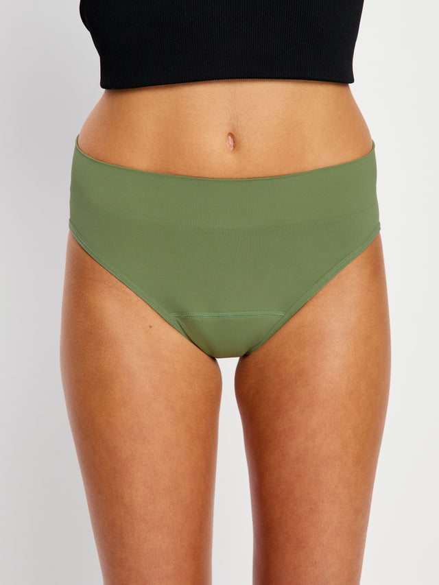 ModiComfort Seamless Bikini 2 Pack Moderate Laurel Green/Bitter Chocolate Brown