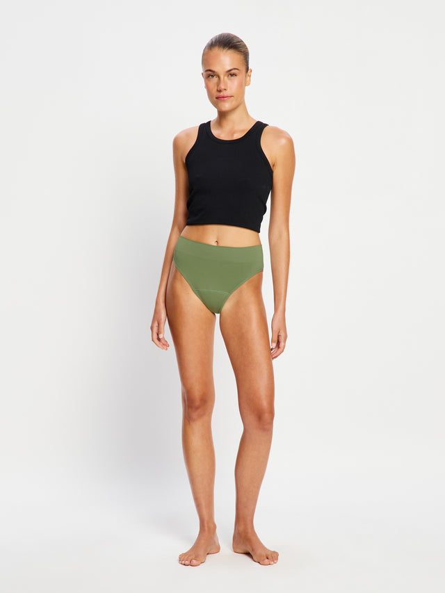 ModiComfort Seamless Bikini 2 Pack Moderate Laurel Green/Bitter Chocolate Brown