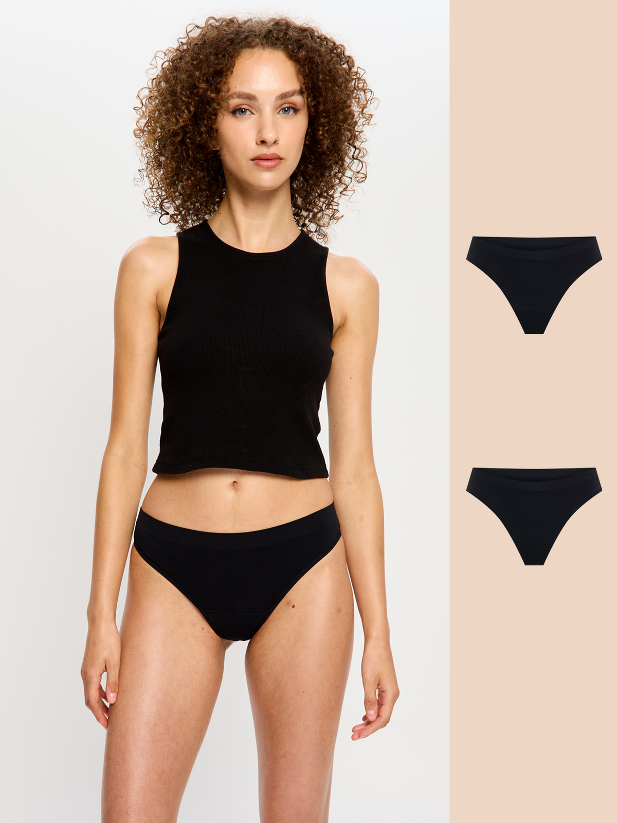 Soft Stretch Seamless Thong 2 Pack Light