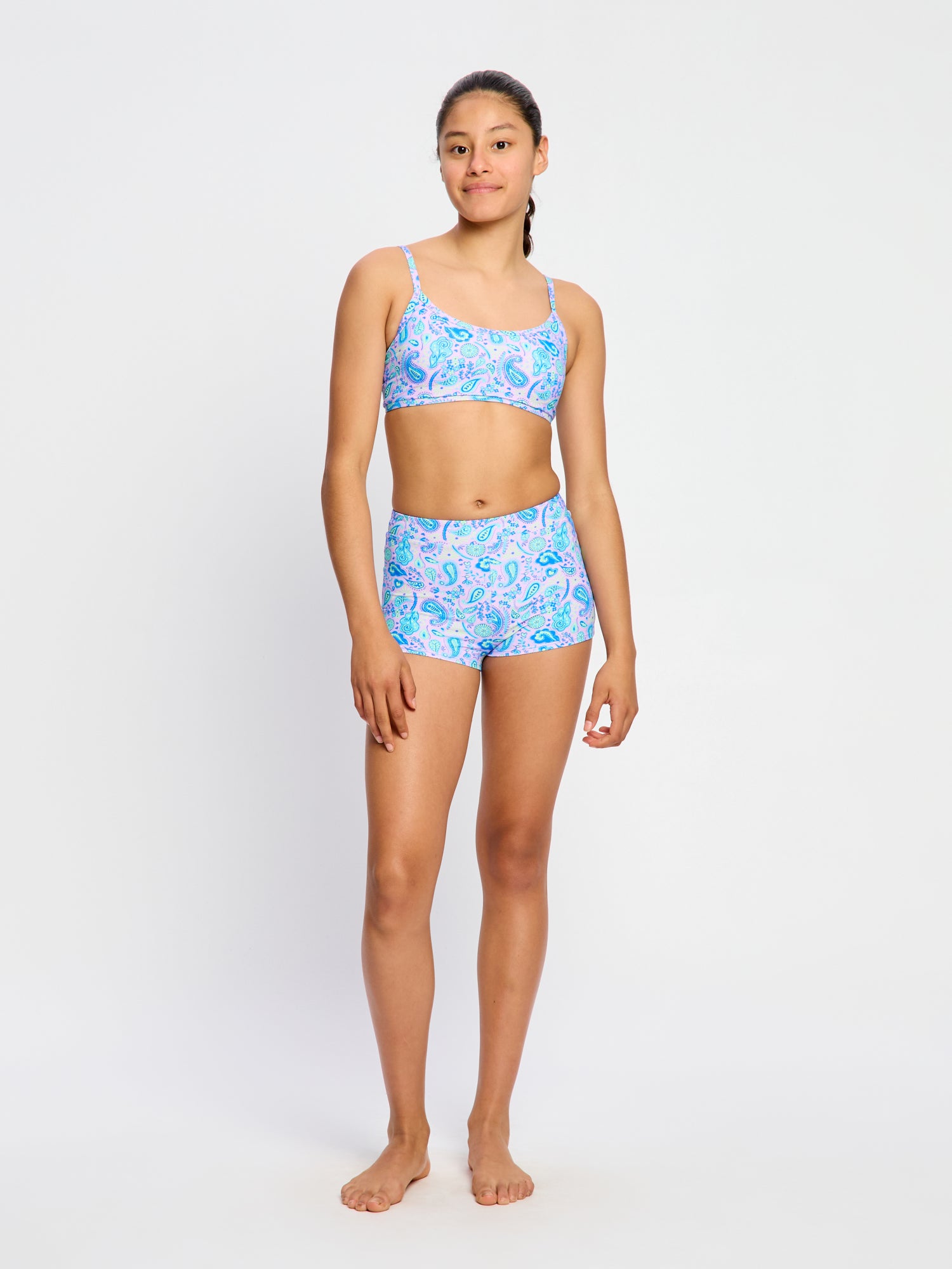 Swimwear Adjustable Crop Top Paisley