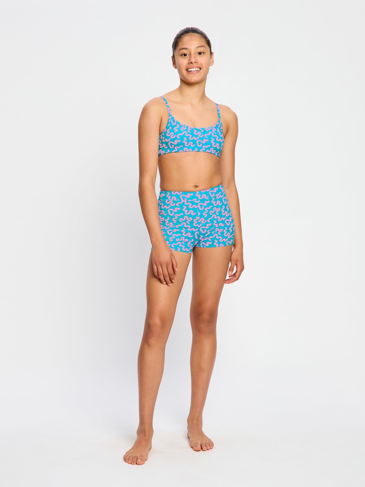 Swimwear Adjustable Crop Top Wavy