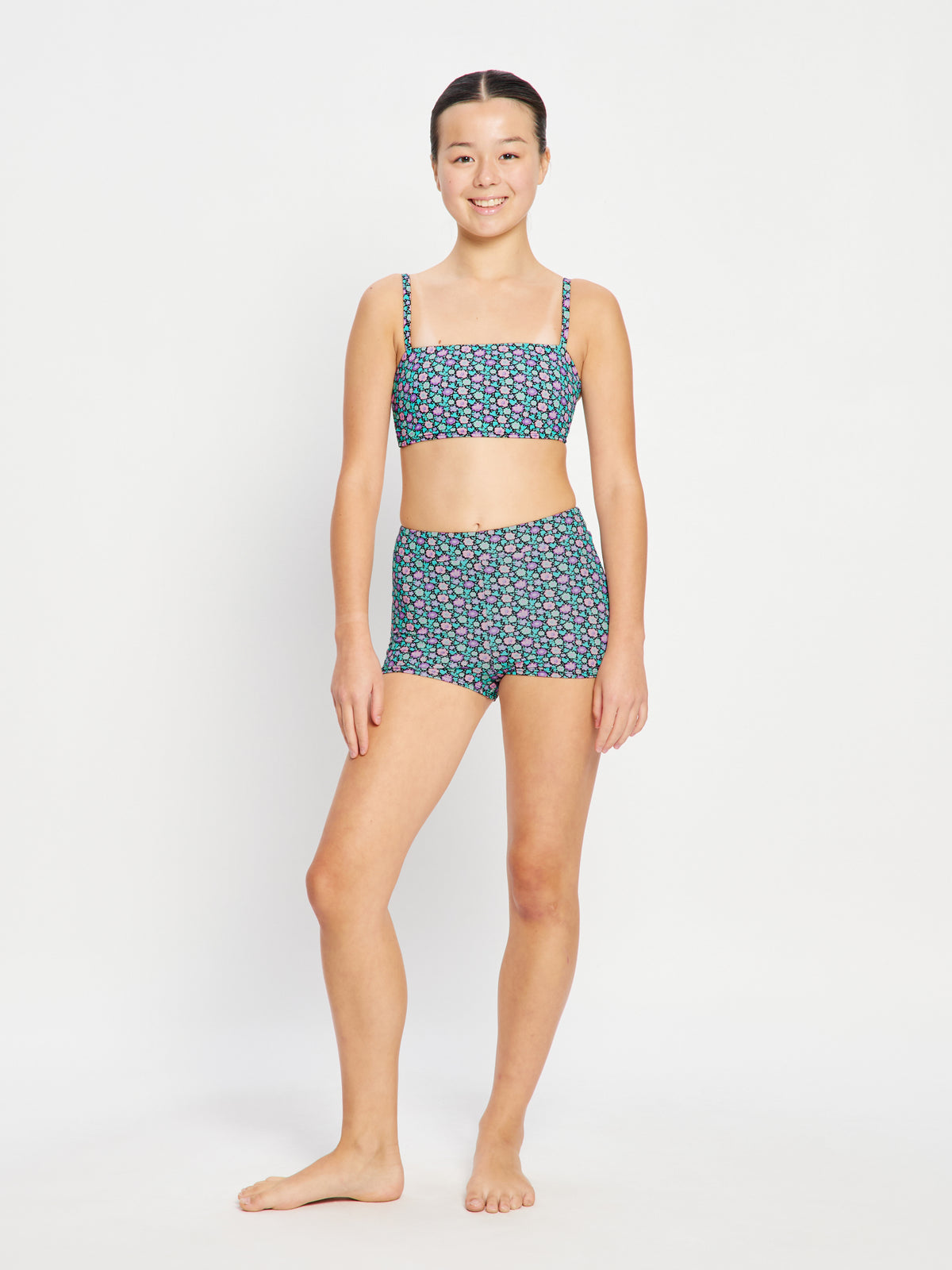 Swimwear Bandeau Strap Crop Top Luna Blossom