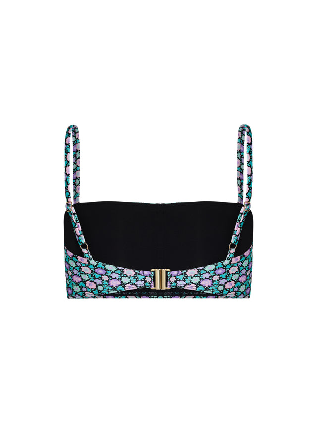 Teen Swimwear Bandeau Strap Crop Top Luna Blossom Black
