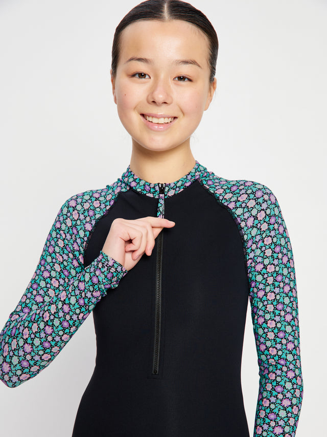 Teen Swimwear Paddlesuit Super Luna Blossom Black