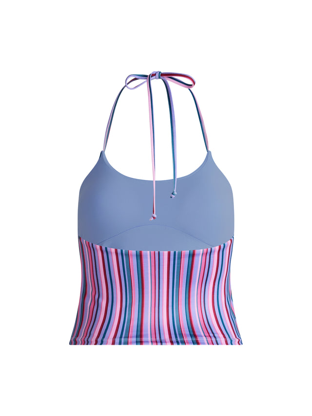Teen Swimwear Halter Top Violet Rose Stripe