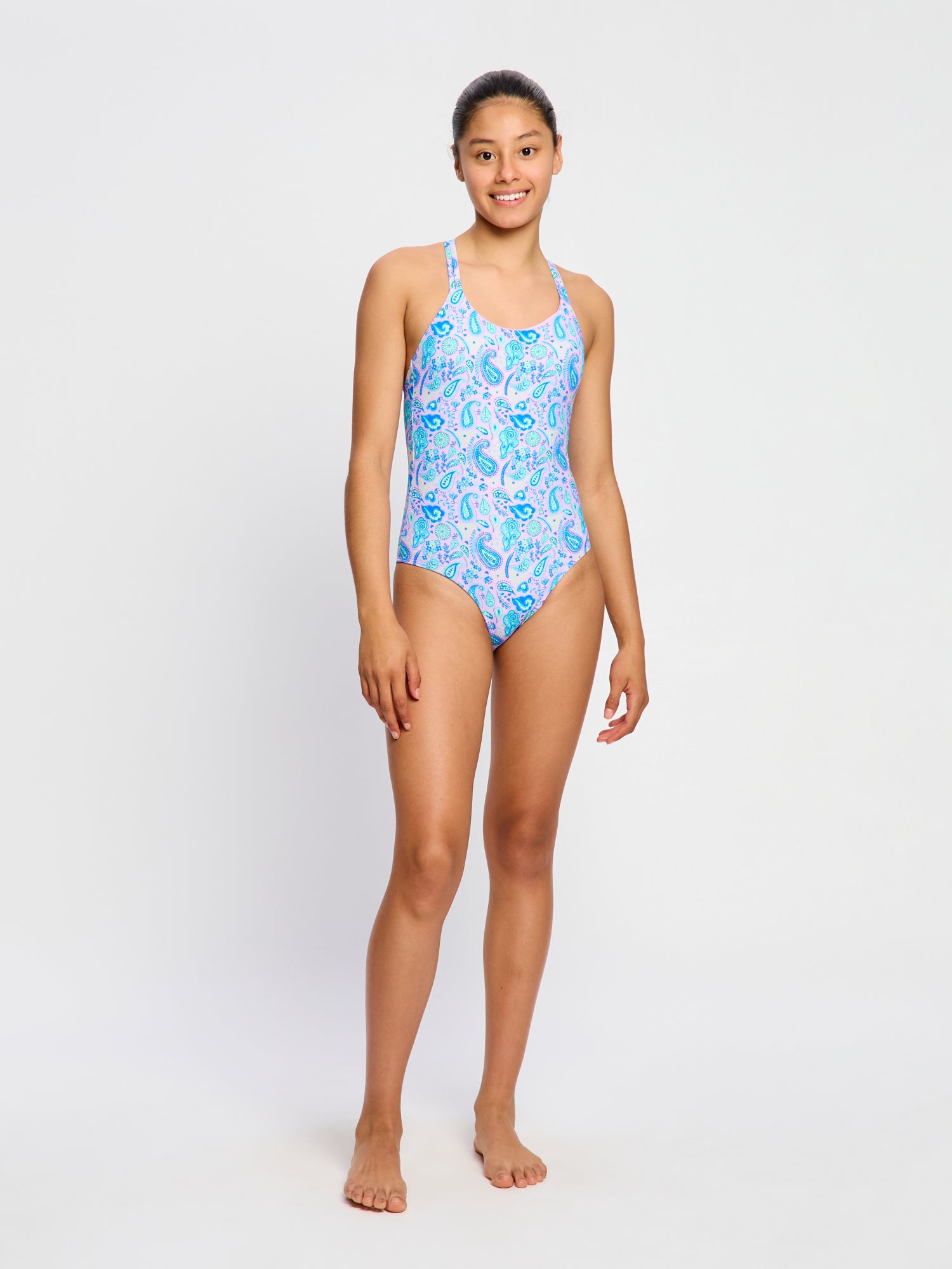 Swimwear Cross Back One Piece Super Paisley