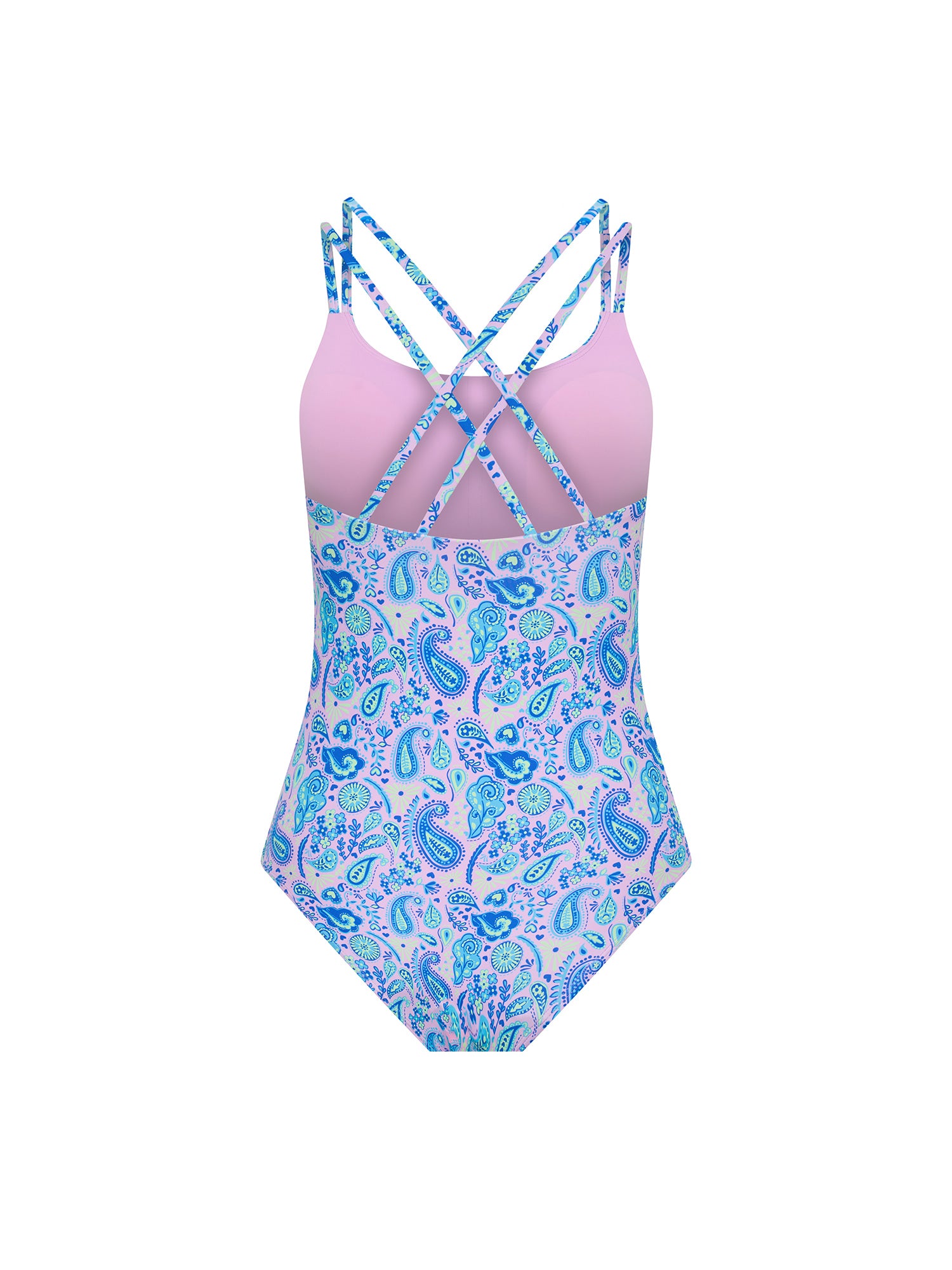 Period Teen Swimwear Cross Back One Piece - Super in Paisley Pink