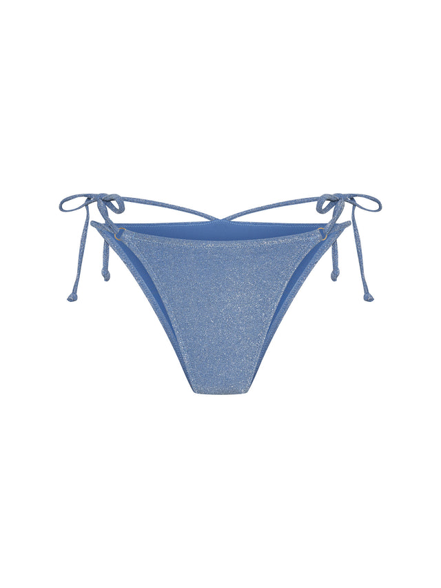Swimwear Shimmer Multiway Bikini Top & Hi-Leg String Bottom Set Mineral Blue