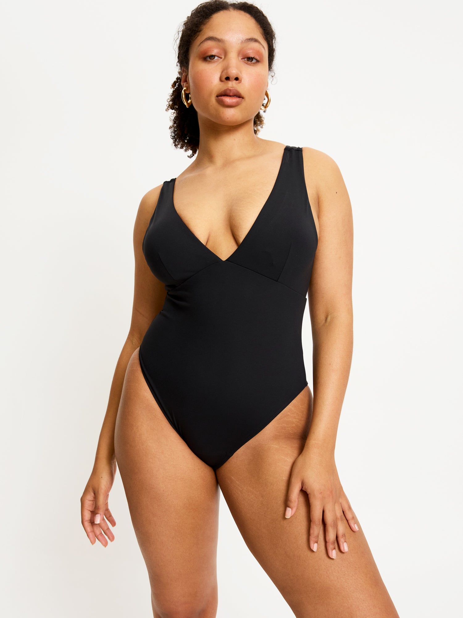 Period Swimwear V Plunge One Piece Light Moderate in Black Modibodi Modibodi UK