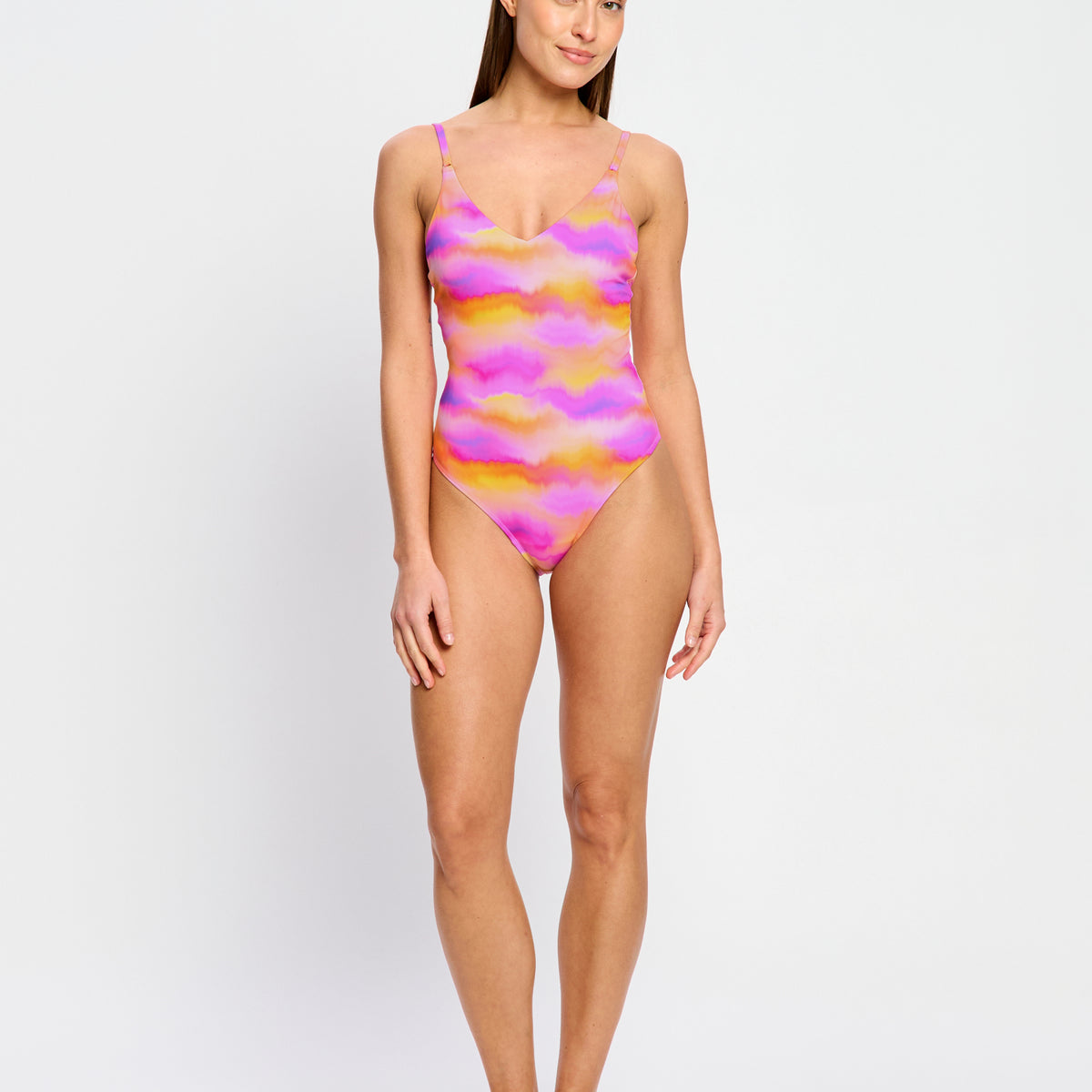 Period Swimwear Sunset V Neck One Piece - Light in Hazy Pink | Modibodi ...