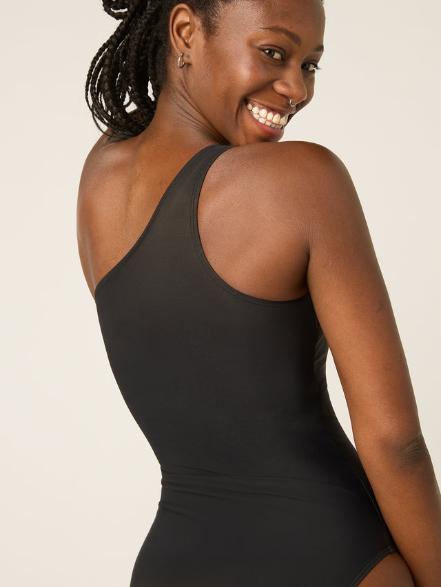 Swimwear One-Shoulder One-Piece Light Black