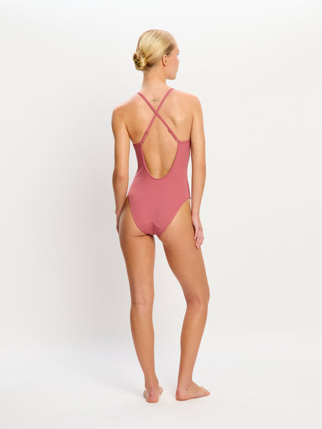 Molokai Swimwear X Back One Piece Super Mauve