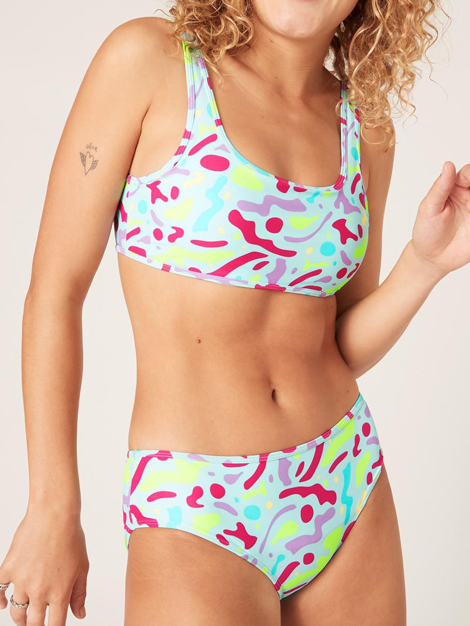 Ensemble De Maillot De Bain 3 Pièces Pour Fille Ado 8-14 Ans - Haut, Bas Tanga Et Jupe