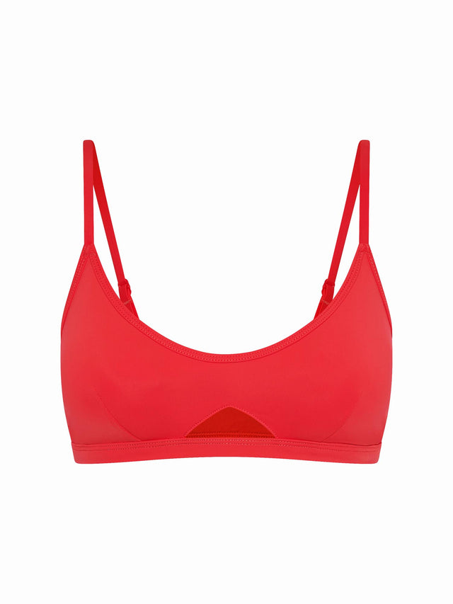 Swimwear Keyhole Crop Top Poppy Red
