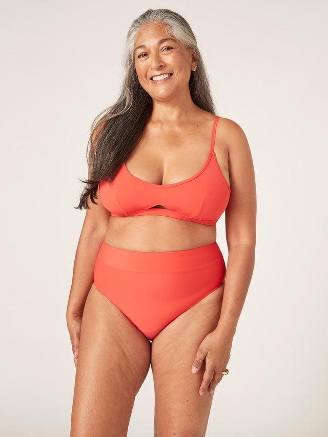 Swimwear Keyhole Crop Top Poppy Red