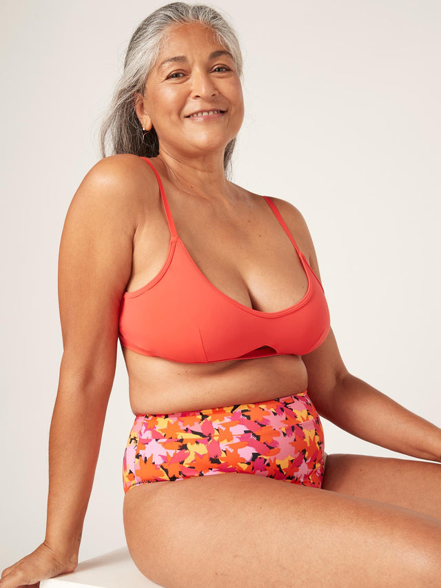 Swimwear Keyhole Crop Top Poppy Red