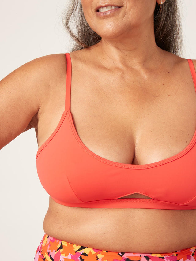 Swimwear Keyhole Crop Top Poppy Red