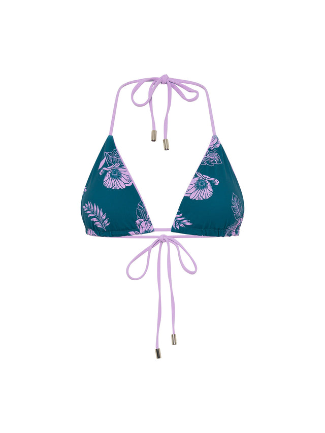 Swimwear Reversible Triangle Top Midnight Tropic Print/Lavender