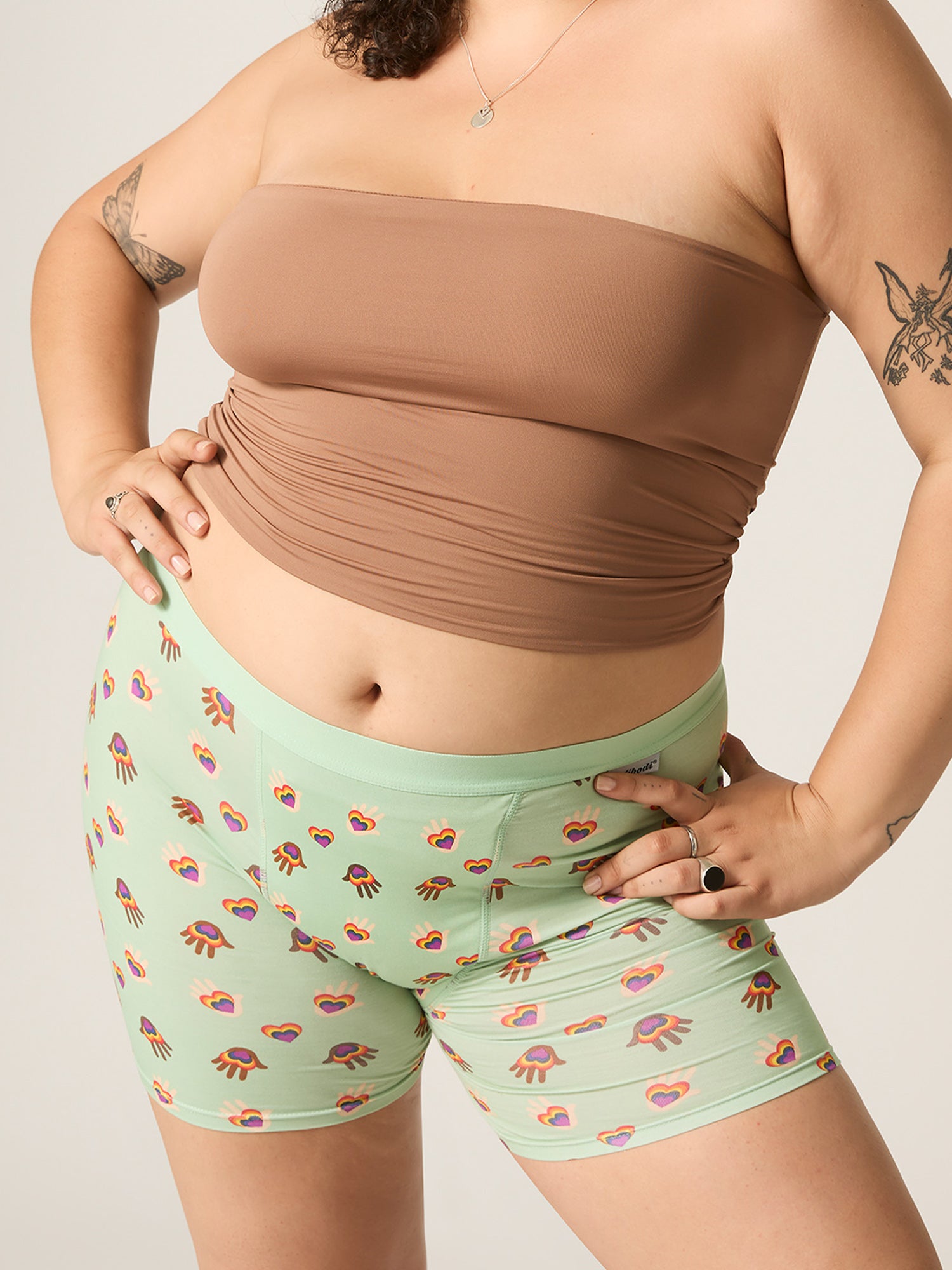 Pride Longline Short Light Hand Print